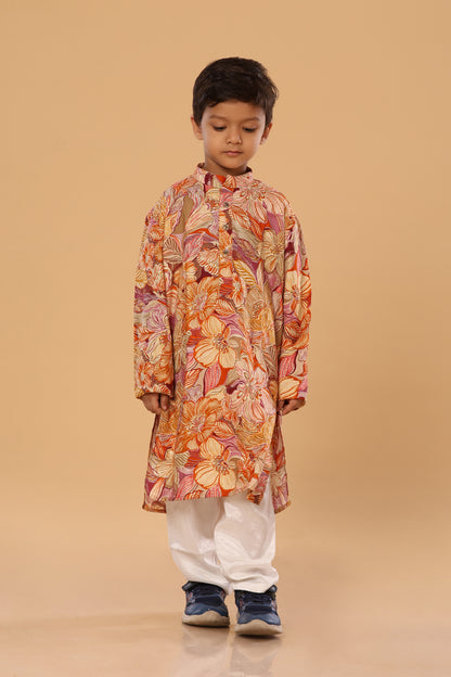 Floral Foil Kurta Set