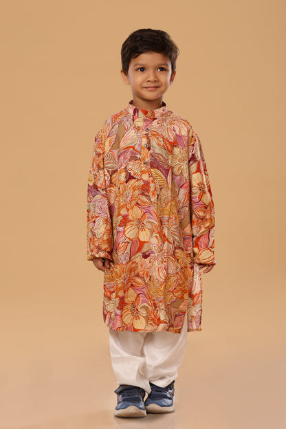 Floral Foil Kurta Set