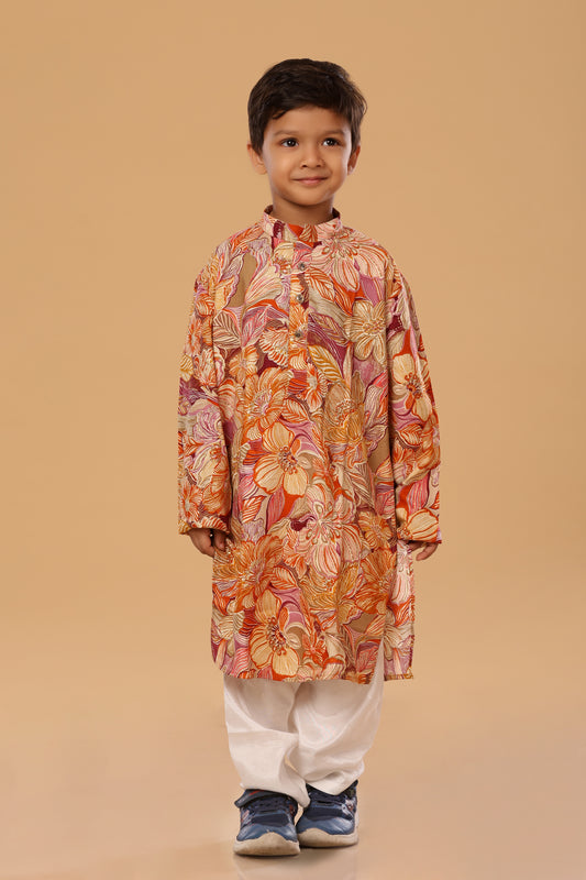 Floral Foil Kurta Set