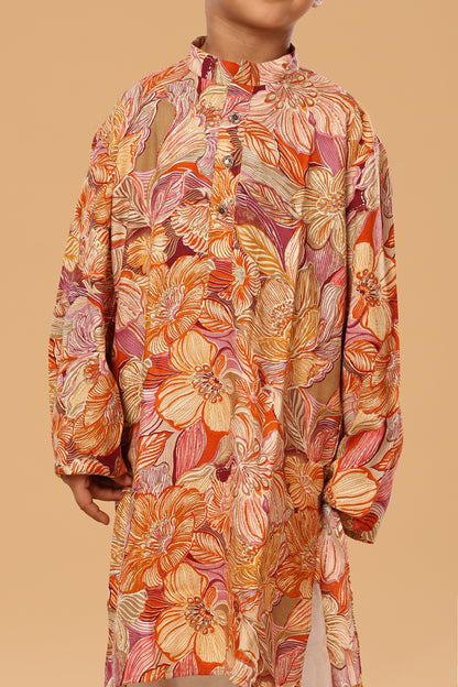 Floral Foil Kurta Set