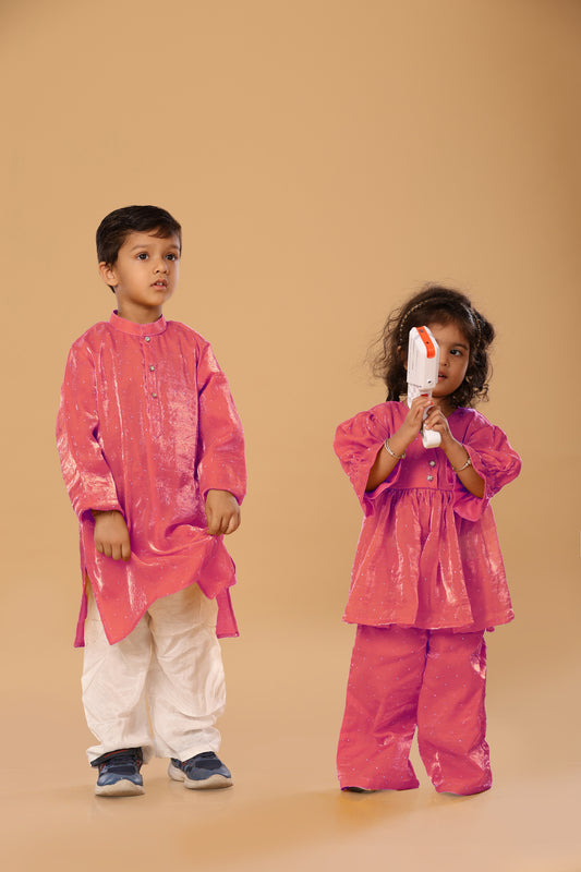 Puff Sleevee Twinning Set - Peach