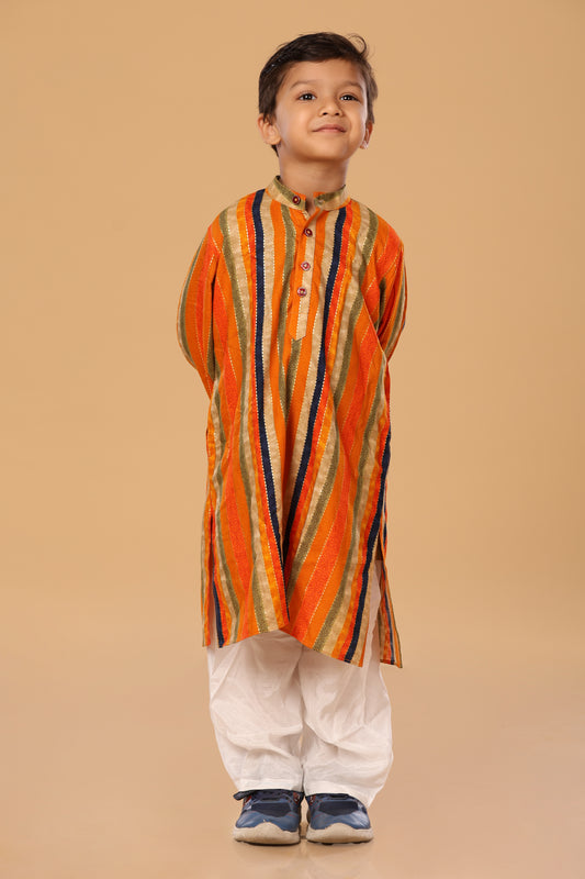 Colourful Straigth Line Foil Kurta Set