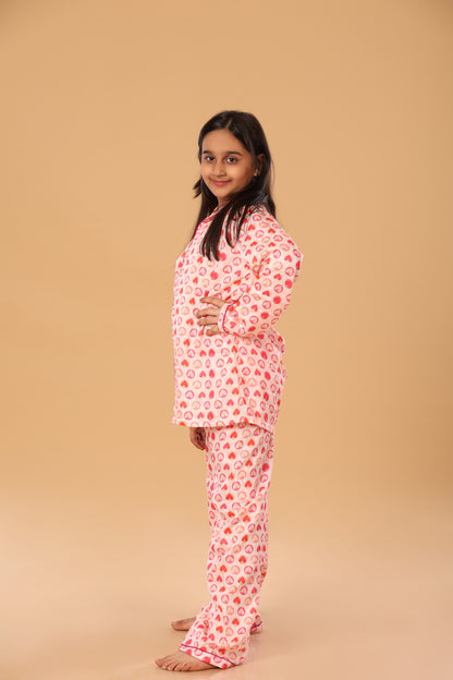 Pink Heartshaped Print Nigthwear