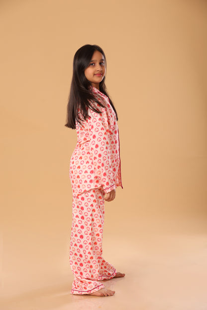 Pink Heartshaped Print Nigthwear